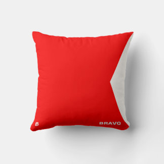 Maritime Flag B — Bravo Throw Pillow