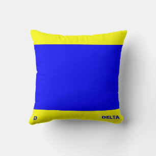 Maritime Flag D — Delta Throw Pillow