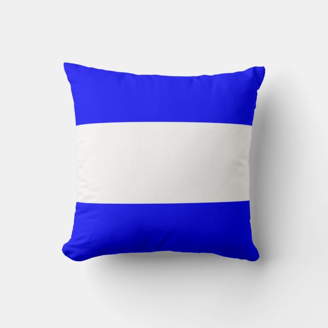 Maritime Flag J — Juliet Throw Pillow (Front)