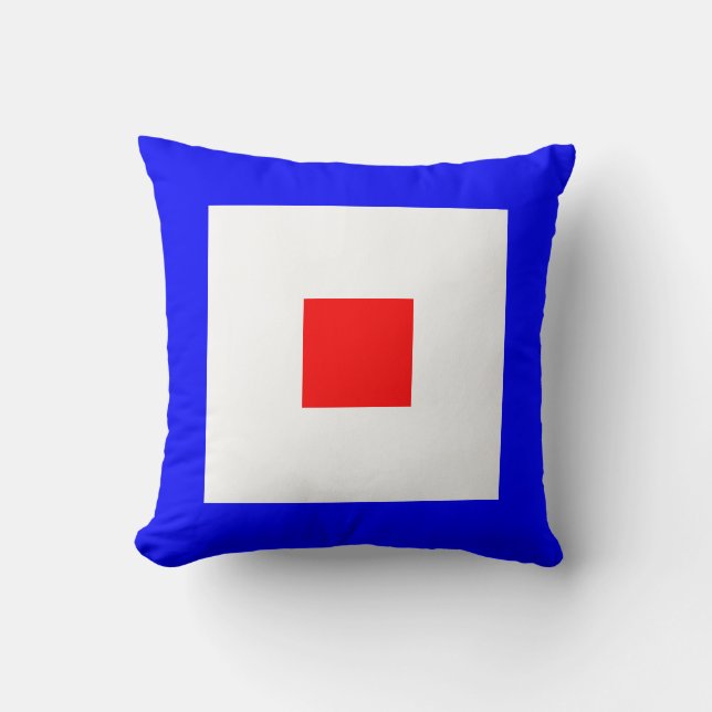 Maritime Flag W — Whiskey Throw Pillow (Front)
