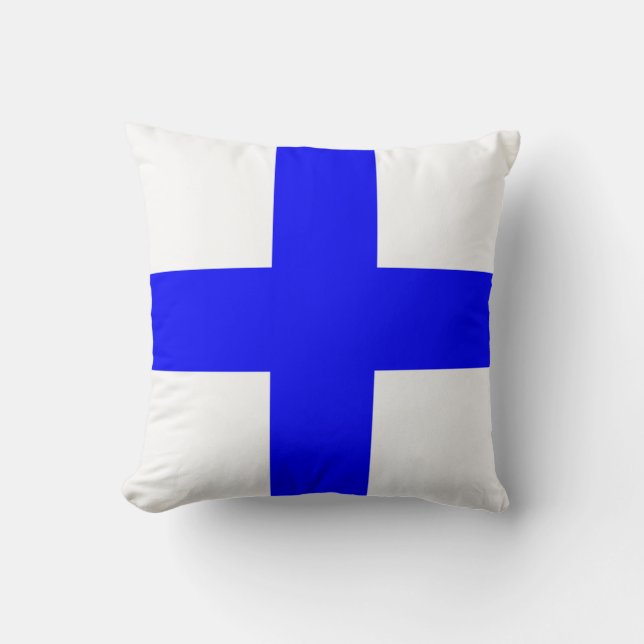 Maritime Flag X — X-ray Throw Pillow (Front)