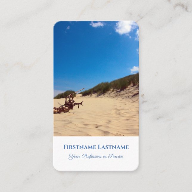 Maritime holiday tour sand dune travel agent style business card (Front)