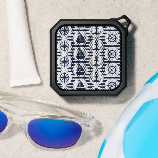 Maritime In Blue Pattern Bluetooth Speaker (Insitu(Beach))