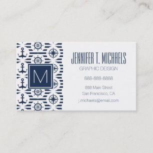 Maritime In Blue Pattern Business Card