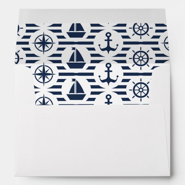 Maritime In Blue Pattern Envelope (Back (Bottom))