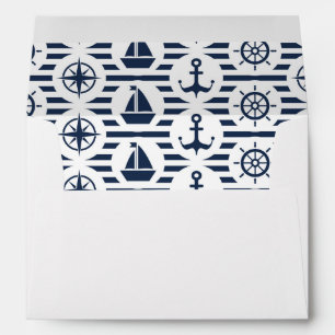 Maritime In Blue Pattern Envelope