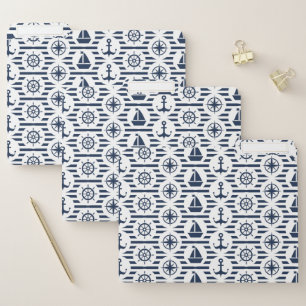 Maritime In Blue Pattern File Folder