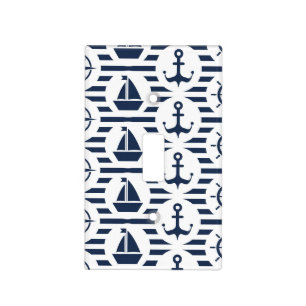 Maritime In Blue Pattern Light Switch Cover