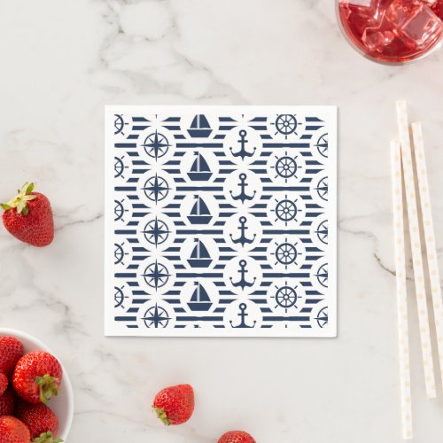 Maritime In Blue Pattern Napkins