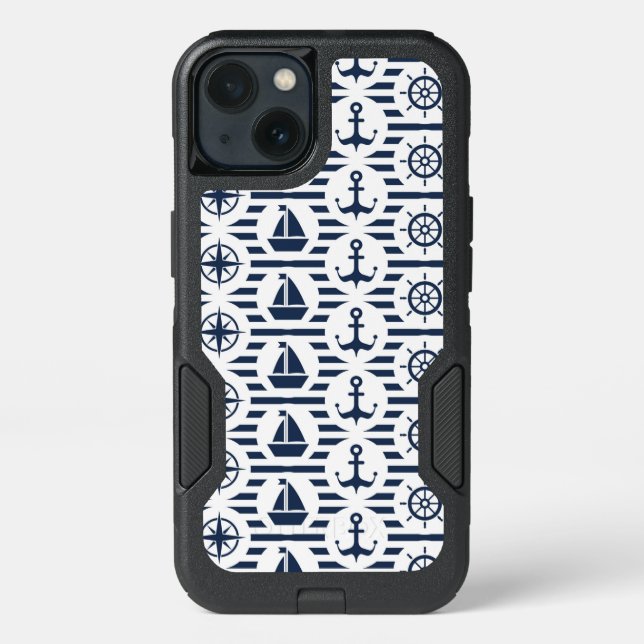 Maritime In Blue Pattern Otterbox iPhone Case (Back)