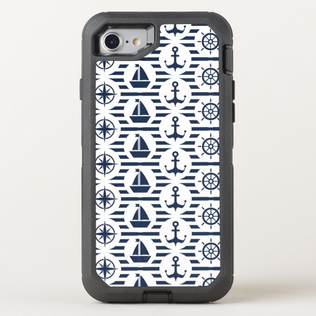 Maritime In Blue Pattern Otterbox iPhone Case (Back)