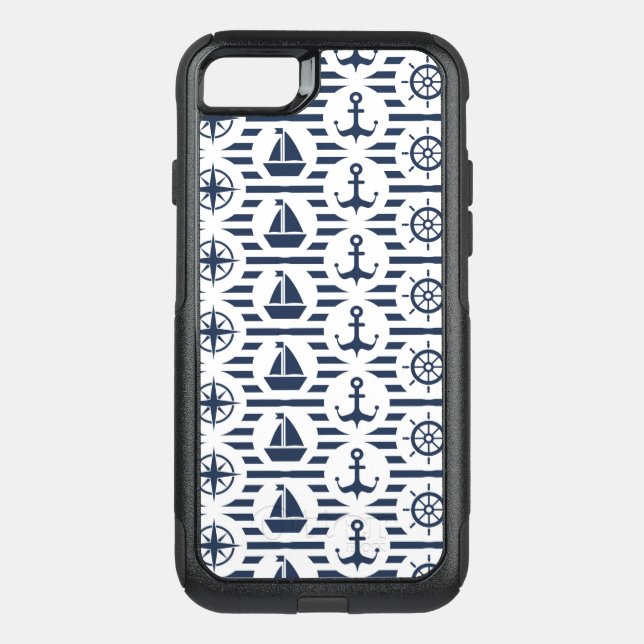 Maritime In Blue Pattern Otterbox iPhone Case (Back)