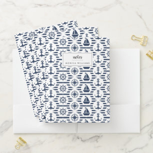 Maritime In Blue Pattern Pocket Folder