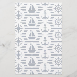 Maritime In Blue Pattern Stationery