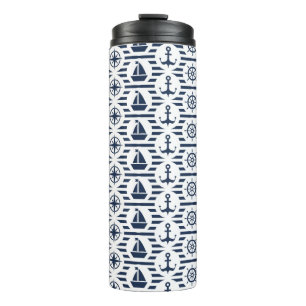 Maritime In Blue Pattern Thermal Tumbler
