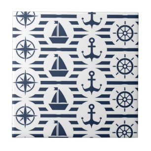 Maritime In Blue Pattern Tile