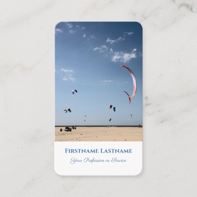 Maritime kite natural sand dune travel agent style business card (Front)