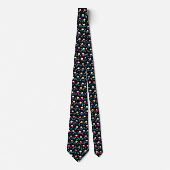 Maritime Marvels: Red and Yellow Sea Adventure  Neck Tie (Front)