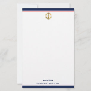 Maritime Print Custom Stationery Paper