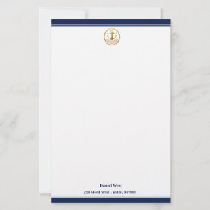 Maritime Print Custom Stationery Paper