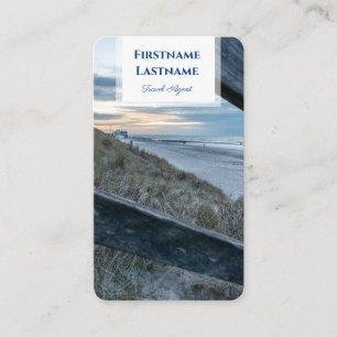 Maritime sand dune beach sunset travel agent style business card