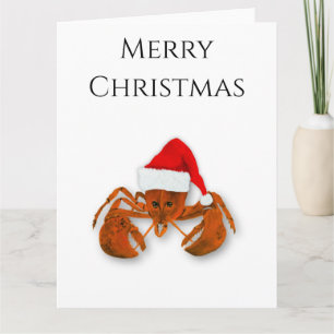 Maritime Santa Claus Lobster Card