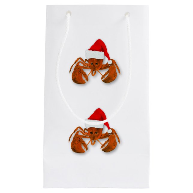 Maritime Santa Claus Lobster Small Gift Bag (Front)