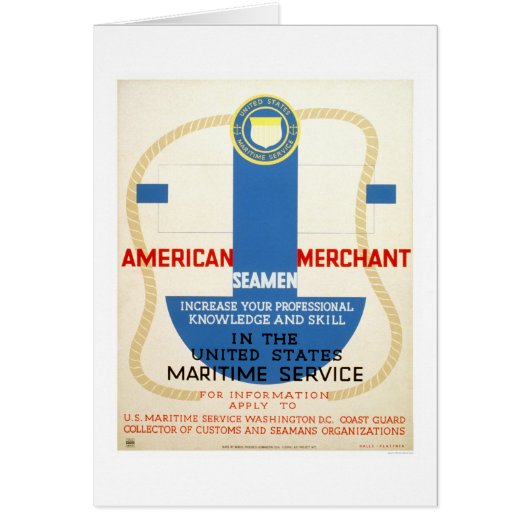 Maritime Service Recruiting Poster - WPA Cards (Front)