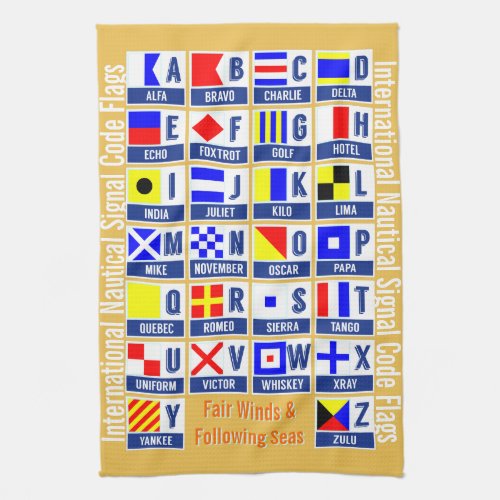 Maritime Signal Code Flags Kitchen Towel