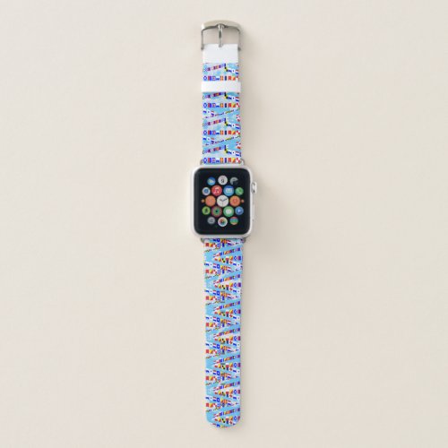 Maritime Signal Flags pattern 5 Sailor Sayings Apple Watch Band