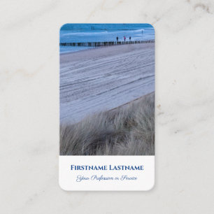 Maritime stormy beach sunset ocean travel agent business card