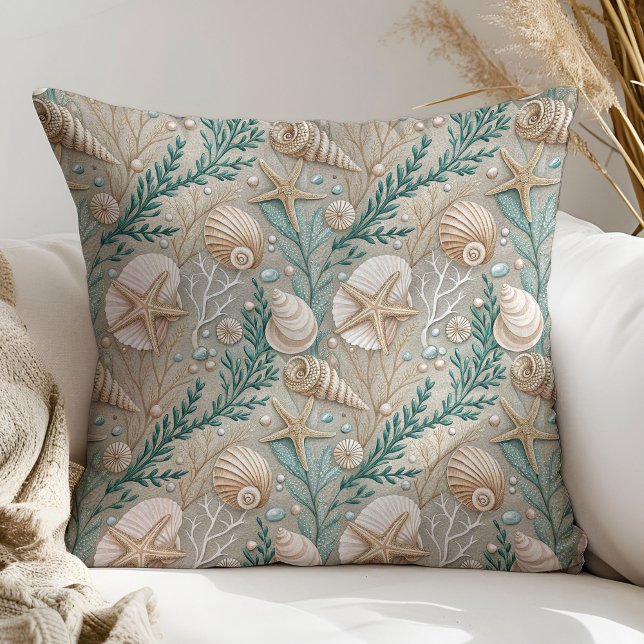 Maritime Throw Pillow Soft Coastal Tones for Home (Maritime Throw Pillow Soft Coastal Tones for Home)