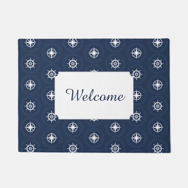 Maritime Tool Pattern | Add Your Text Doormat (Front)