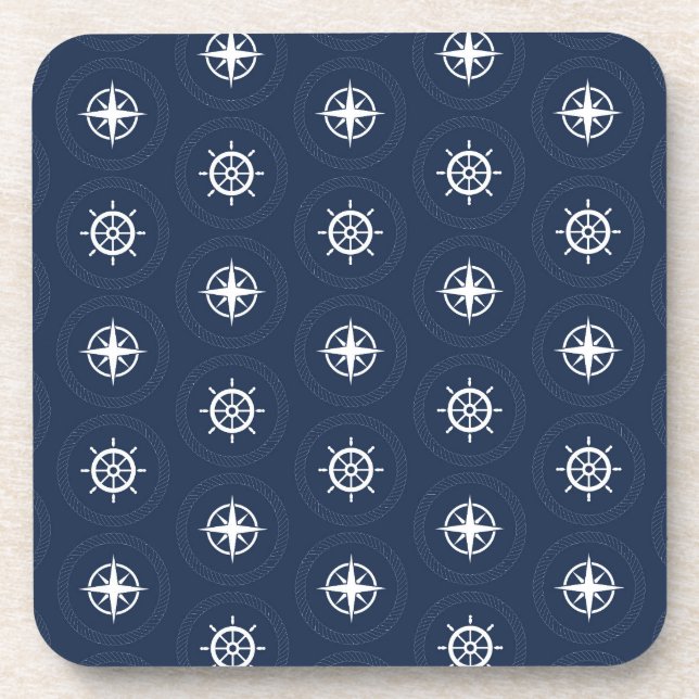 Maritime Tool Pattern Drink Coaster (Front)