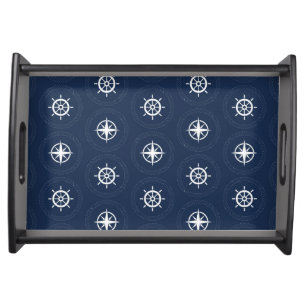Maritime Tool Pattern Serving Tray