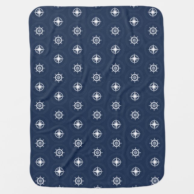 Maritime Tool Pattern Swaddle Blanket (Front)