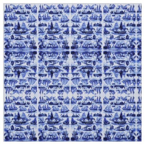 MARITIMEVINTAGE SHIPSSAILING VESSELSNavy Blue Fabric