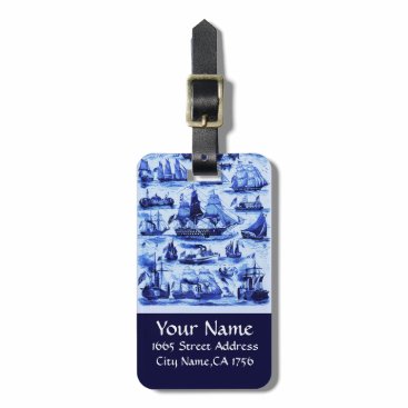 MARITIME,VINTAGE SHIPS,SAILING VESSELS,Navy Blue Luggage Tag MARITIME,VINTAGE SHIPS,SAILING VESSELS,Navy Blue Luggage Tag