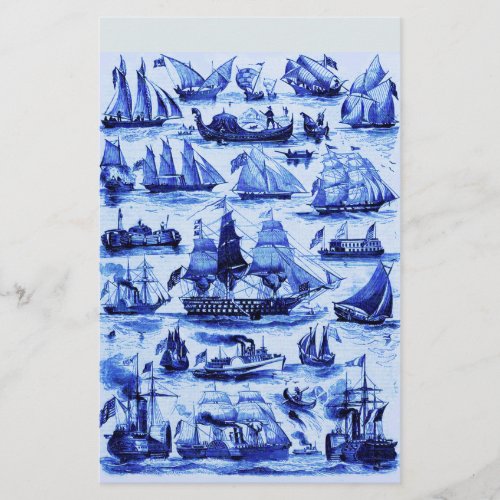 MARITIMEVINTAGE SHIPSSAILING VESSELSNavy Blue Stationery