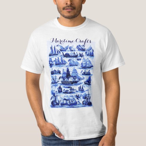 MARITIMEVINTAGE SHIPSSAILING VESSELSNavy Blue T_Shirt