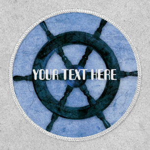 Maritime Vintage Wood Helm  Patch