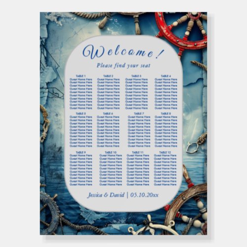 Maritime Wedding Seating Chart Foam Board