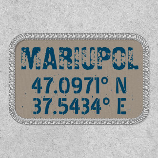 Mariupol  Latitude & Longitude Distressed Iron On Patch
