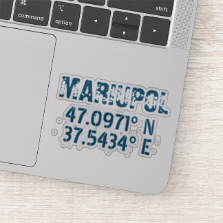 Mariupol Ukraine Latitude & Longitude Distressed  Sticker