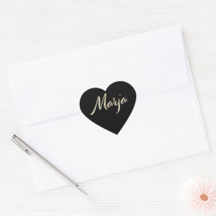 Marja white gold Handwriting Sticker Heart
