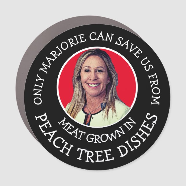 Marjorie Taylor Greene Peach Tree Dishes Car Magnet (Front)
