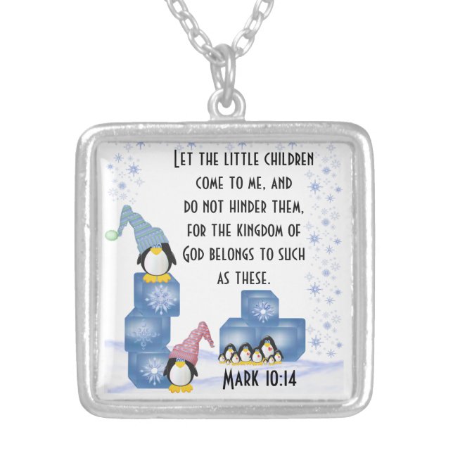 Mark 10:14 - Gold finish necklace (Front)