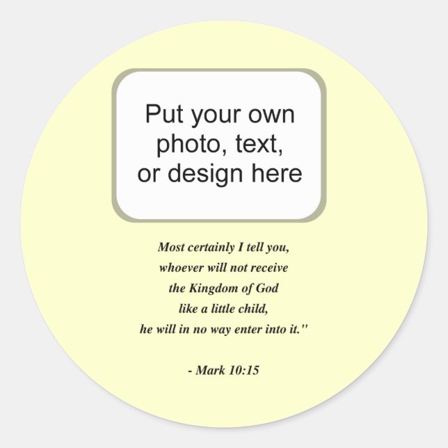 MARK 10:15 CLASSIC ROUND STICKER (Front)