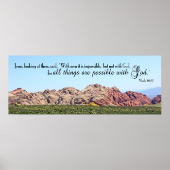 Mark 10:27 Poster by DesignsByEJ at Zazzle