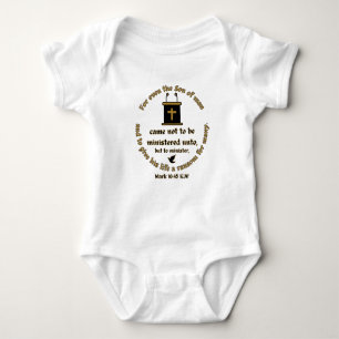 Mark 10:45 KJV Bible Verse Faith With Scriptures Baby Bodysuit